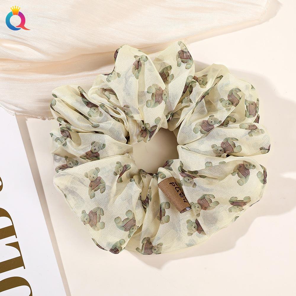 Новая большая шифоновая резинка для волос с принтом для женщин и девочек, эластичные резинки для волос, аксессуары, резинка для волос, веревка, головной убор