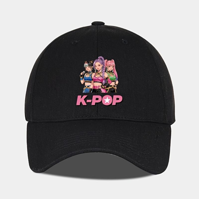 Модная Мультяшная Бейсболка с Принтом K-Pop, Мягкий Козырек, Удобная Регулируемая Кепка Для Повседневной Одежды, Концертов, Вечеринок, Унисекс Дизайн