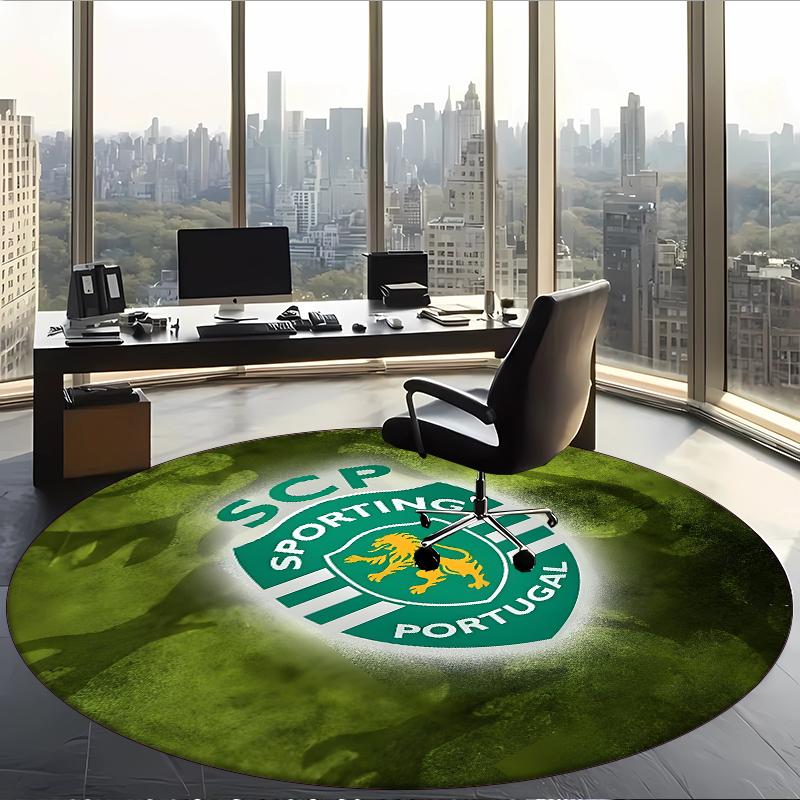 Sporting Clube De Portugal (5) Round Office Rug Decorative Floor Rug for Office Bedroom Living Room and Home Space