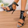 2025Designer Serpentine High Heels Women's Sandals Pointed Toe Pumps Summer Luxury Sexy Open Toe Party Shoes Sandalias Mujer