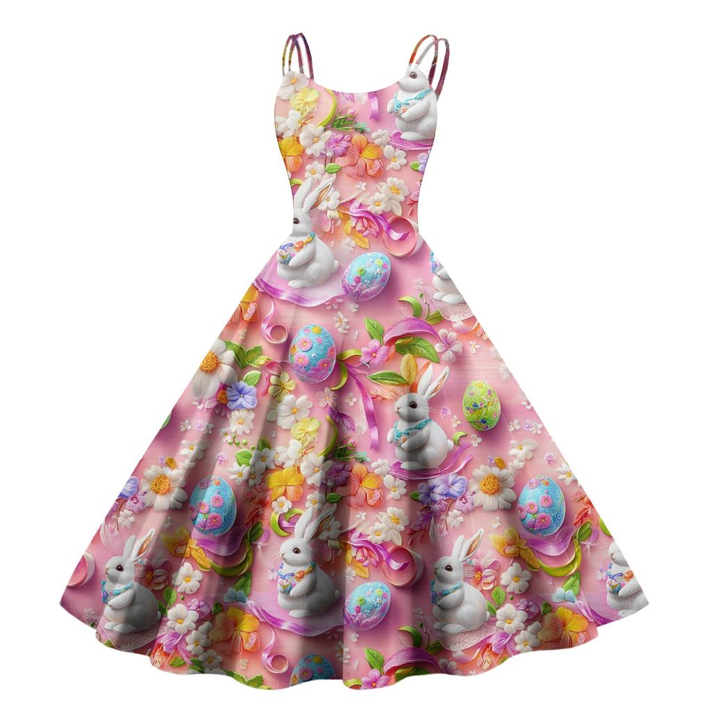 Women's Casual Fashion Print Sexy Off Shoulder Punk Retro Dress Retro Dress Dress