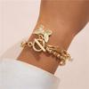 IF ME богемный жемчужный браслет для женщин, модные асимметричные золотые металлические браслеты с замком-бабочкой, браслеты, ювелирные изделия для вечеринки