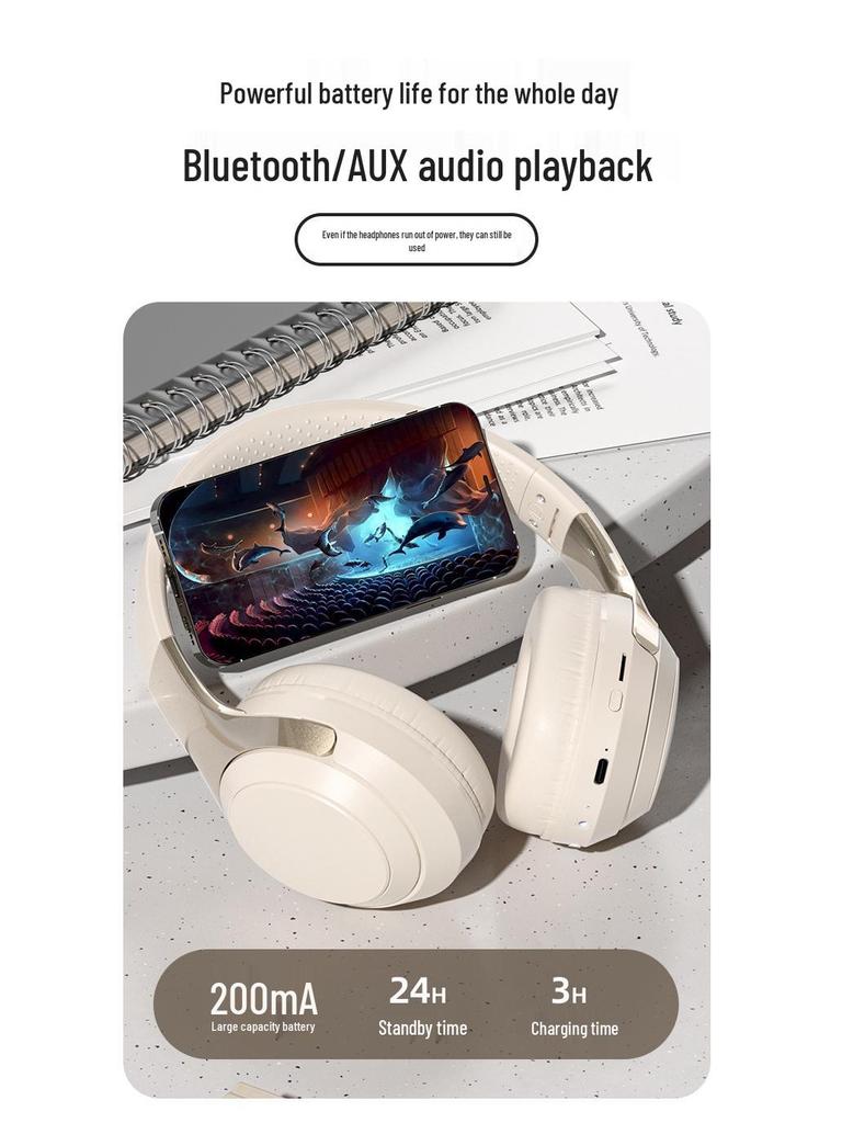 Самая продаваемая беспроводная Bluetooth-гарнитура: Наголовный дизайн, Качество звука HIFI, Долговечный аккумулятор