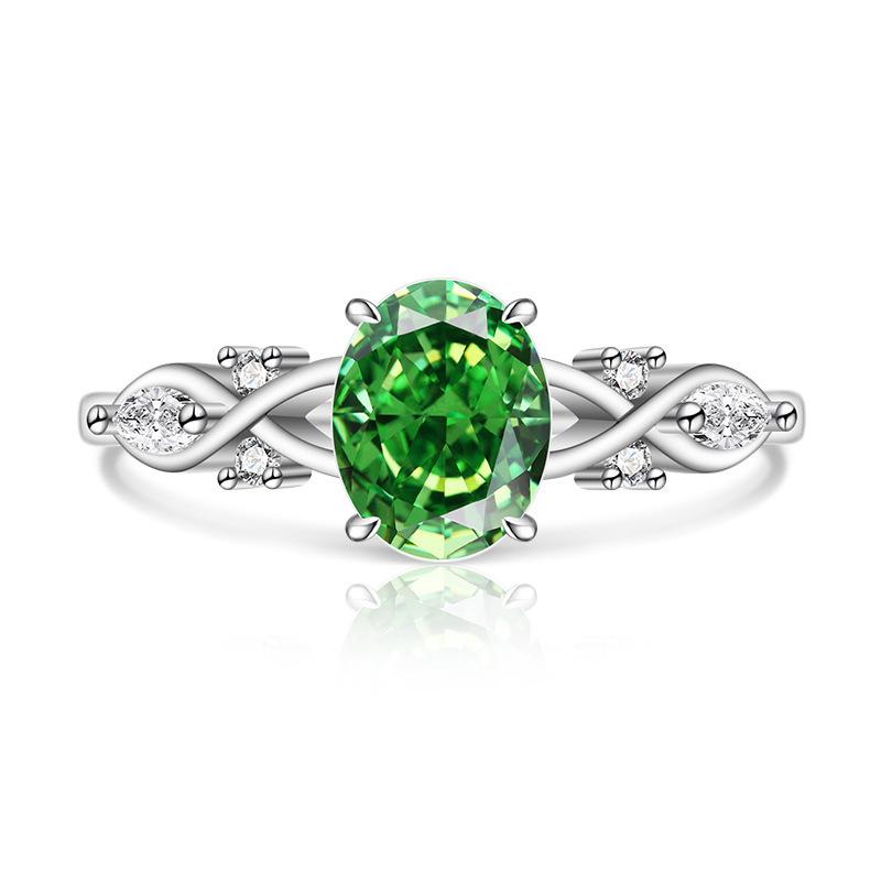 925 Sterling Silver Fashion Light Luxury Ice Flower Cut Zircon Twist Ring Birthday Party Anniversary Gift