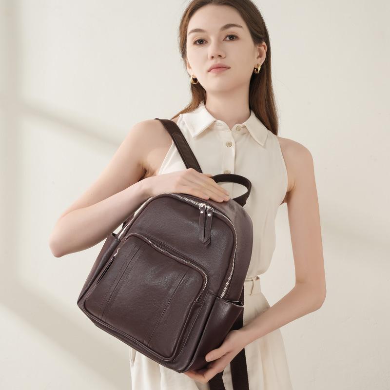 First Layer Leather Европа и США Модный рюкзак для женщин Кожаная женская сумка Мягкая кожаная многоцелевая женская сумка-рюкзак