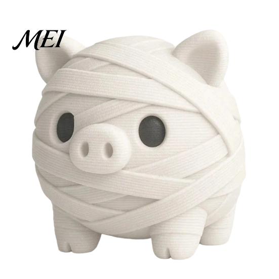 Creative Office Desk Accessories Miniature Mummy Animal Figurine, 3D Printed Pig Chicken Dino Duck Niche Holiday Collectibles Cat Statue, Spooky Cute