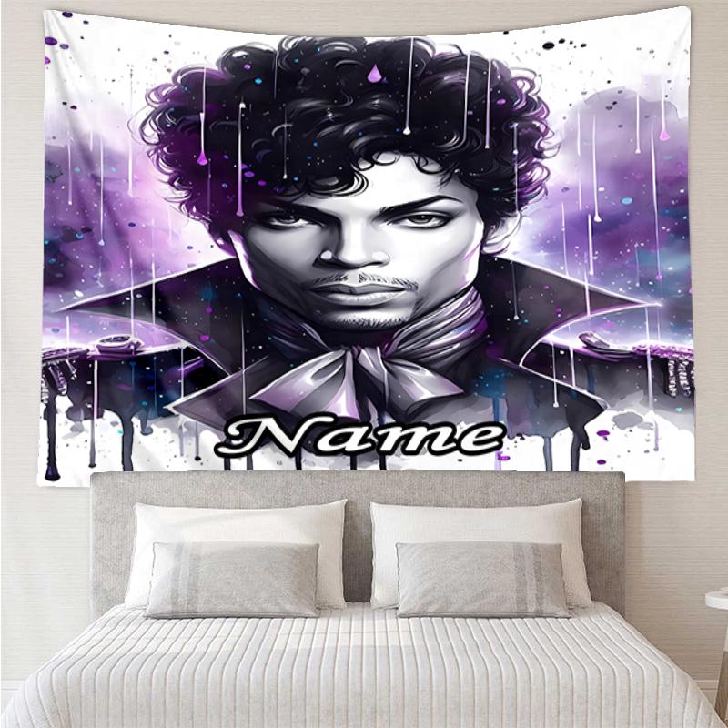 Custom Name Prince Print Tapestry, Backdrop, Easy Setup, Ideal for Bedroom, Office & Living Room, with Aesthetic Wall Hanging Decor.