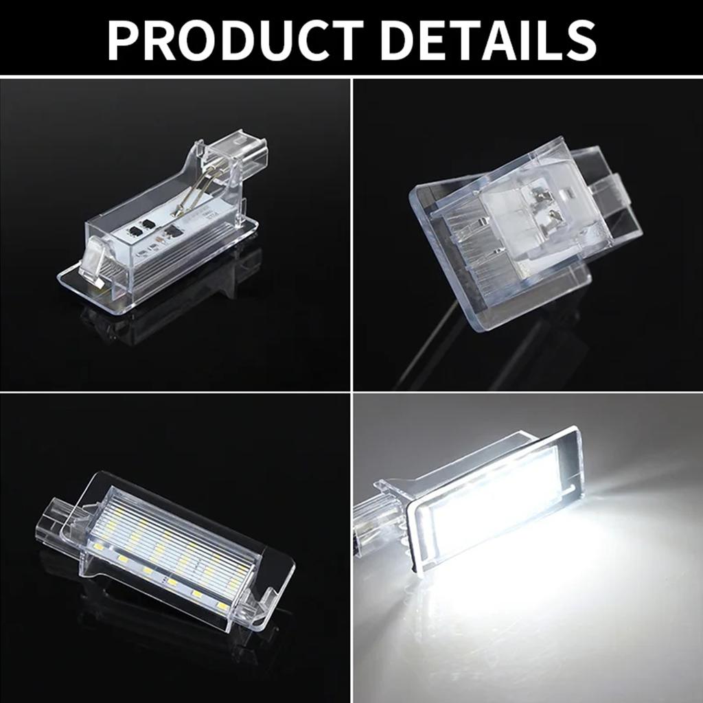 2x LED License Number Plate Light for Renault Captur Clio 3 Clio 4 Espace 4 Fluence Laguna 3 Canbus Error Free Waterproof White