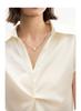 Qianwen Temperament V-Neck Twisted Solid Color Top