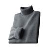 Fall Winter Men Sweater Half-High Collar Knit Thick Plush Lining Elastic Long Sleeves Warm Solid Color Bottoming Knitwear Loose Daily Wear Sweaterts