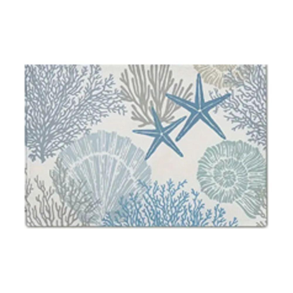 Seashells Linen Placemat Anti Slip Tableware Pad Summer Beach Placemat Table Decoration