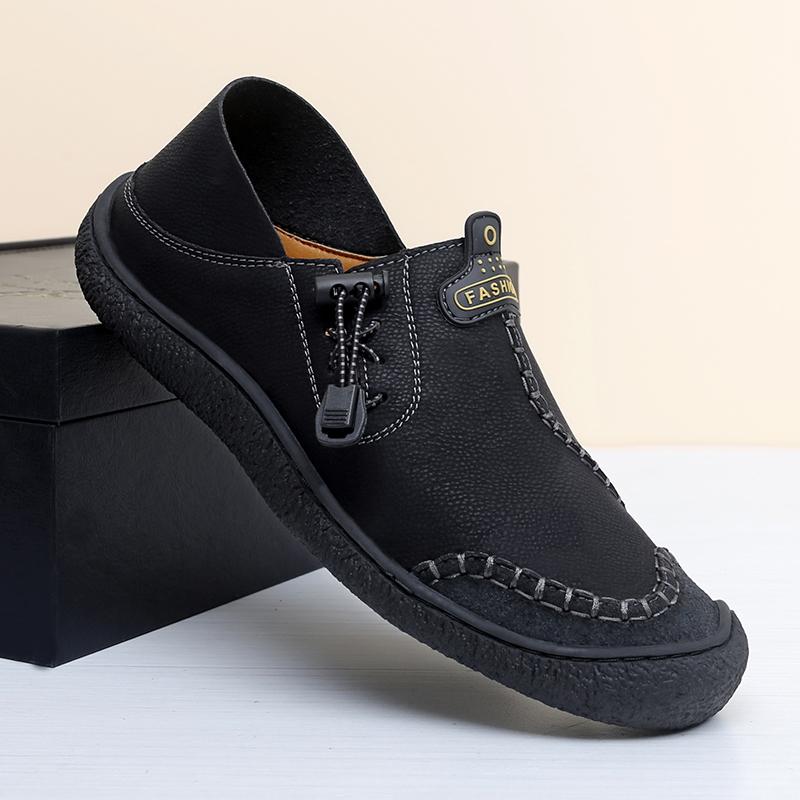 Модные мужские повседневные туфли в винтажном стиле, мокасины ручной работы из натуральной кожи, удобные мужские туфли без застежек, уличные мокасины, мужские кроссовки