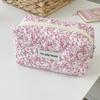 Flower Quilted Makeup Storage Bag Portable Travel Organizer Cosmetic Toiletry Pouch Cute Make Up Handbag Floral Bags