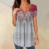 Women Tunic Tops Dressy Casual Summer Short Sleeve Shirts Loose Fit Pleated Boho Top