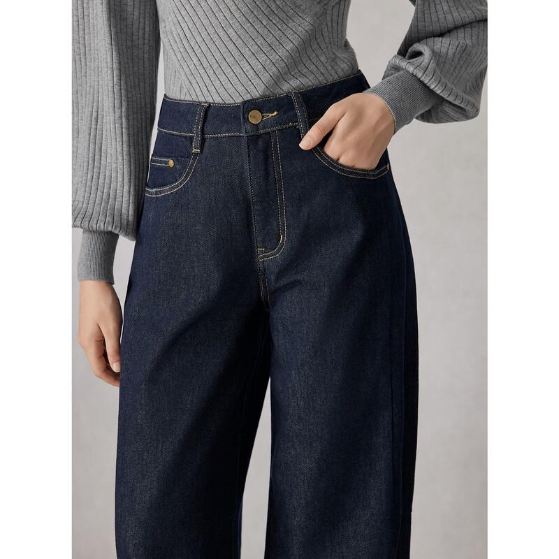 ELLE Women's High-Waist Straight-Leg Denim Jeans