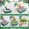 Flexible Silicone Designed Seedling Starter Trays, Seed Starter Tray, 12 Cells Indoor Seed Starter Kit, Germination Tray with Humidity Dome & Lids
