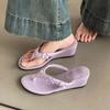 Маленький человек увеличивает высоту склона каблук зажимает ногу шлепанцы туфли женская обувь новые летние однотонные босоножки сандалии с носками