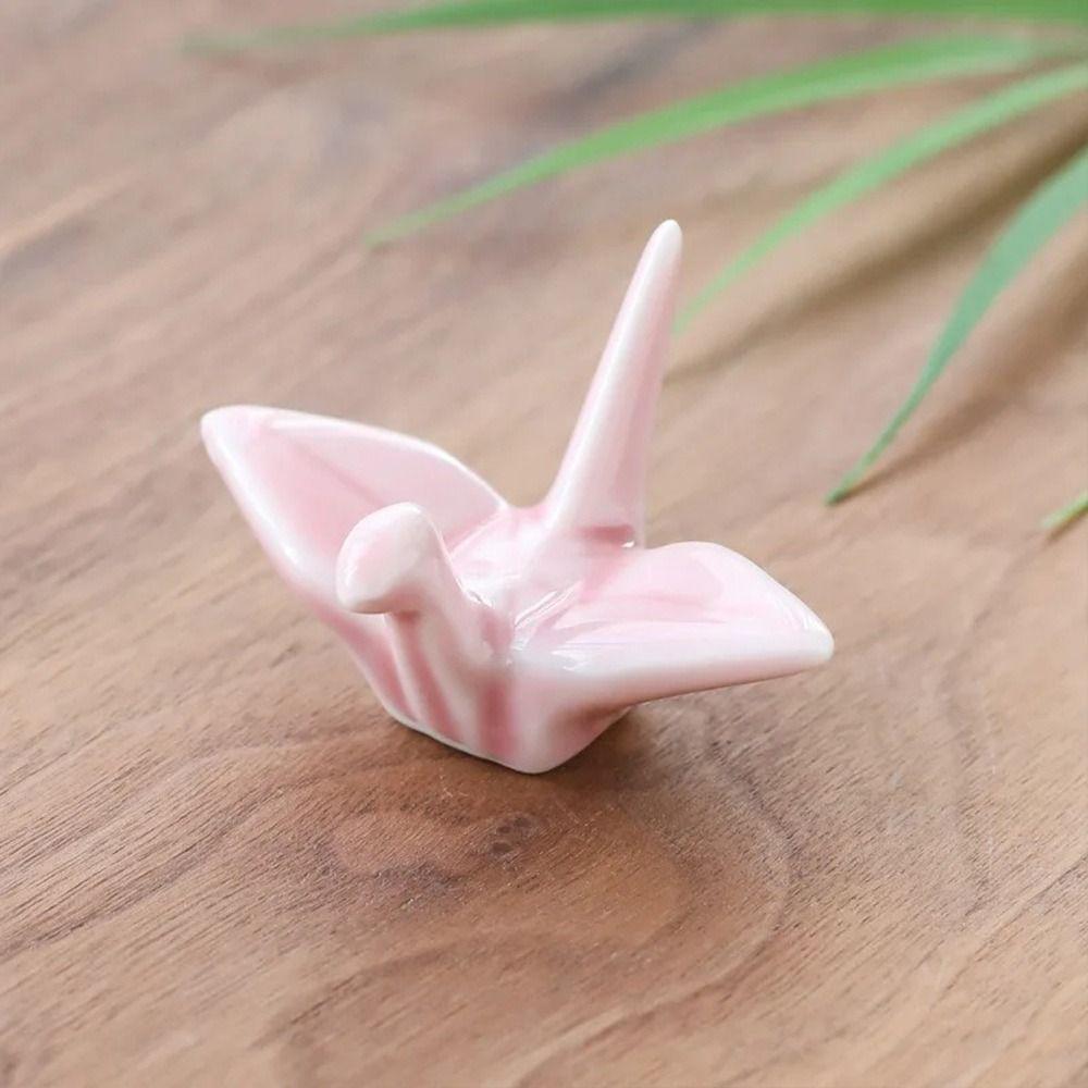 1pcs Desktop Decor Ornament Chopstick Holder Paper Crane Shape Chopsticks Pillow Desktop