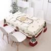 Рождественские скатерти с цветочным принтом, устойчивые к пятнам прямоугольные праздничные скатерти, домашний декор для столовой, вечерние подарки