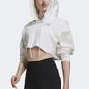 Adidas X Stella McCartney Logo укороченная свободная толстовка с капюшоном для женщин, белые GL7336