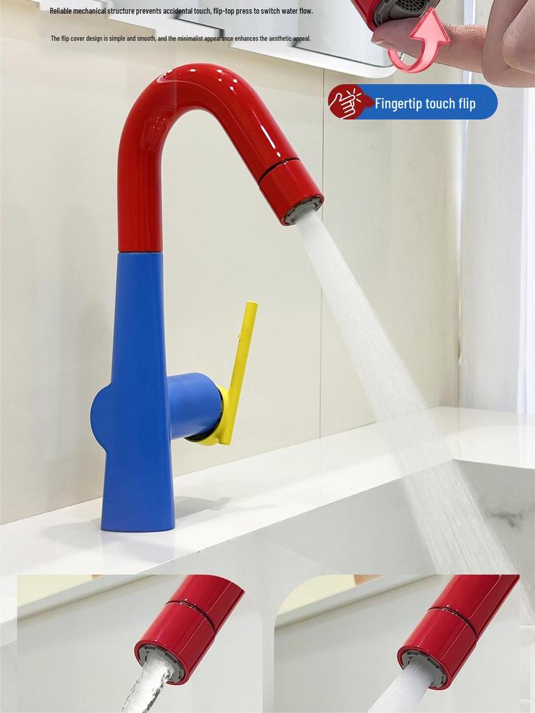 Ванная раковина в немецком стиле с дофаминовым смесителем: Цельномедный, Горячий/Холодный, Вращающийся Выдвижной Настольный Умывальник.