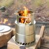 Portable Stainless Steel Windproof Camping Stove with Retractable Folding Design
