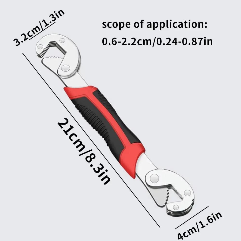 1 Small Universal Wrench Multifunctional Fast Automatic Movable Plate Hand Suitable for The Range of 6-22mm