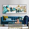 Abstract Geometry Gold Classical Luxury Poster Canvas Painting Blue Ribbon Picture Home Decor Wall Art Nordic Print No Frame