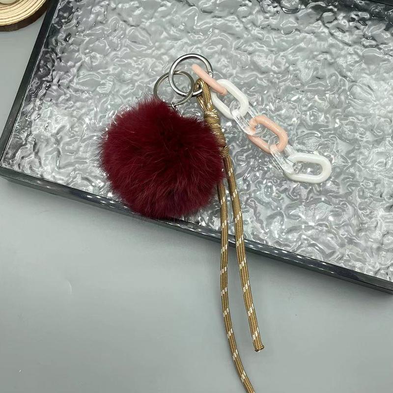 Пушистый леопардовый брелок в форме сердца, плетеная веревка, брелок для сумки, подвеска, простые универсальные аксессуары для украшения сумки