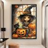 Полный комплект для вышивки крестом из эко-хлопка 11CT с принтом Хэллоуин Арт #