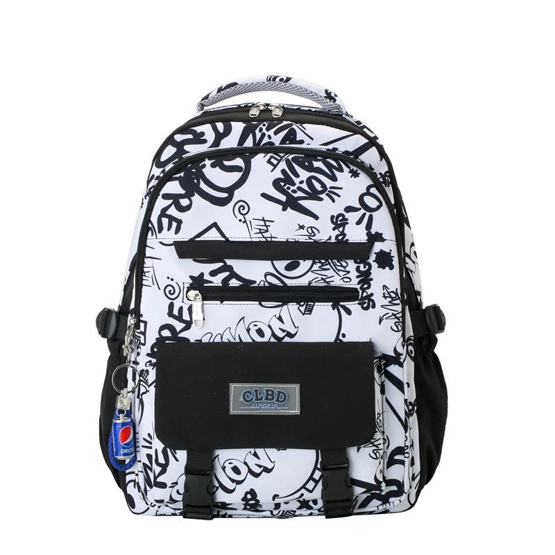 Школьная сумка с граффити, женский старшеклассник, большой вместительный рюкзак с героями мультфильмов