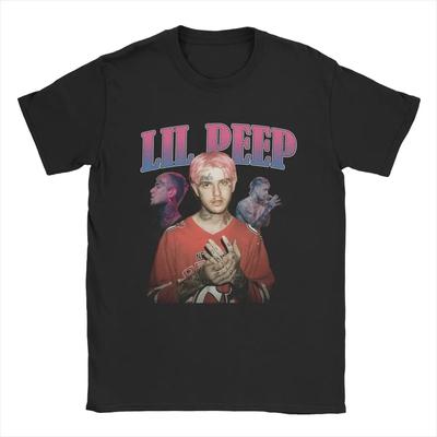 Мужская футболка Lil Peep, винтажные футболки, короткий рукав, круглый вырез, футболка, чистый хлопок, уникальная одежда