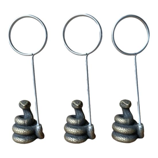 3Pcs Note Holder Stable Anti-Corrosive Spiral Clip for Notes Photos Menus Business Cards Retro Zodiac Desktop Ornament Unique Gift for Collectors
