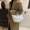 Space Cotton Shoulder Bag Fashion Hobo Crossbody Bags Lattice Pattern All-match Large Capacity Handbags for Women Commuting