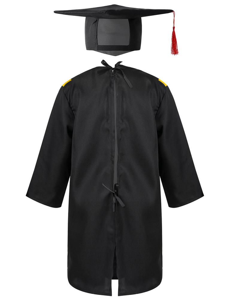 Boys Girls Preschool Graduation Gown Tassel Hat Costume for School Celebration