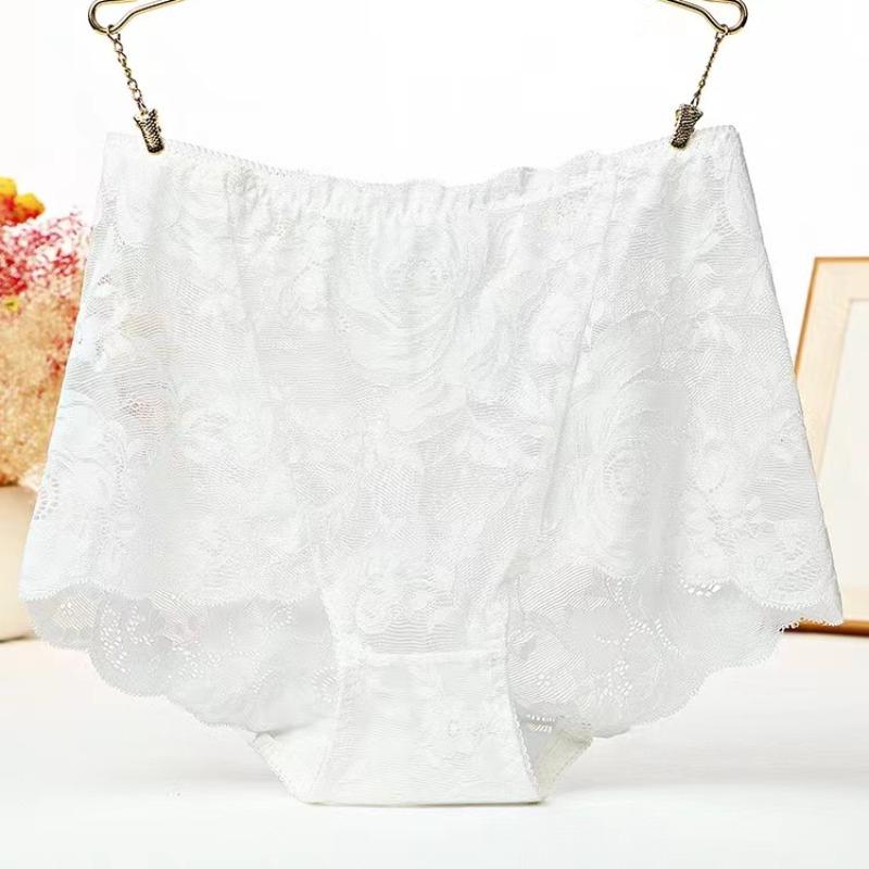 Sexy Lace Panties Women's Underpants Solid Color Large Size High Waist Briefs Breathable Lift Buttocks Female Underwear