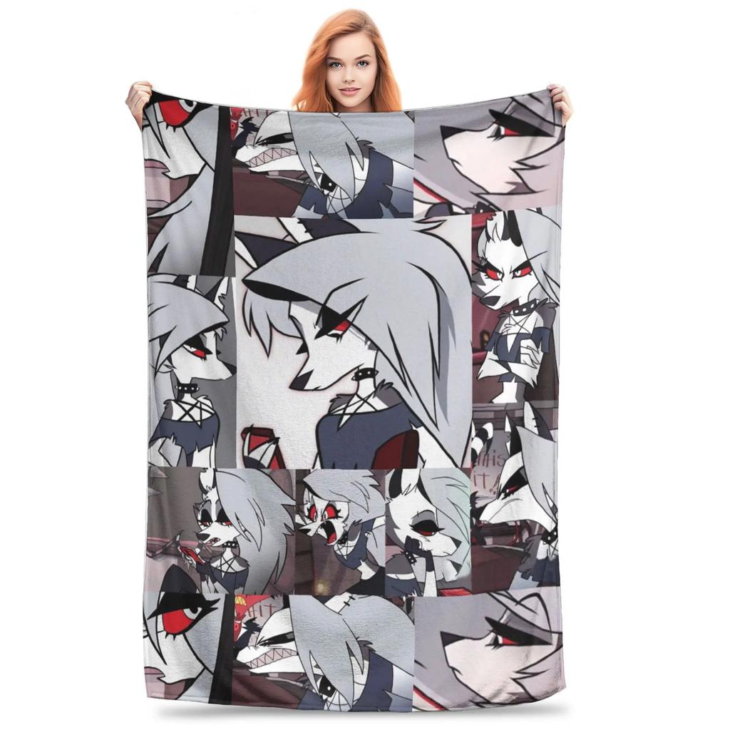 Loona Wolf Flannel Throw Blanket for Home Travel  Warm Bedroom Quilt Soft Cozy Plaid Design Perfect Gift Idea for Any Occasion