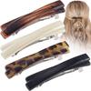 4Pcs French Style Hairpins Tortoiseshell Design Women Hair Clips with Metal Springs Lightweight Hair Accessories