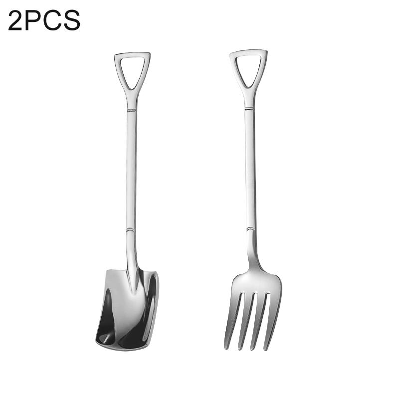 1/2/4 шт. Лопата Ложки Вилка Чайные ложки из нержавеющей стали Креативная кофейная ложка для мороженого Десертная ложка Посуда Набор столовых приборов