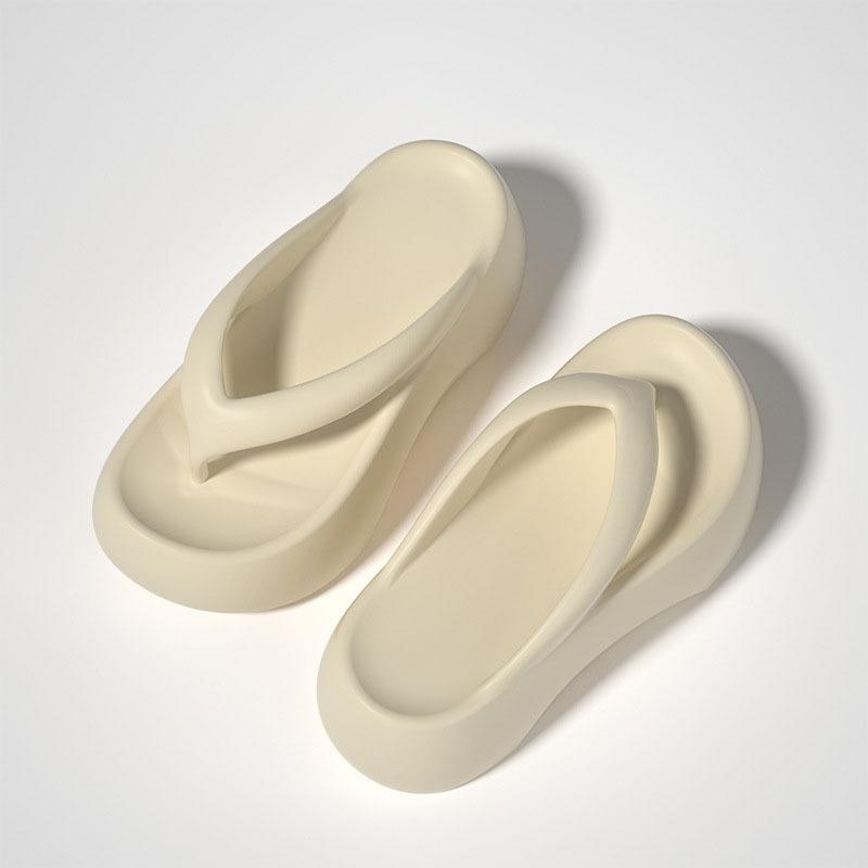 Модные летние тапочки для женщин, резиновые шлепанцы, платформа, пляжные сандалии, низкая мода, гавайские сабо с массажем, 2024