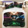 Fantasy Art Exhibition Three-piece set (1 * duvet cover + 2 * pillowcase, without core) 2D Flat Christmas birthday gift Soft and comfortable
