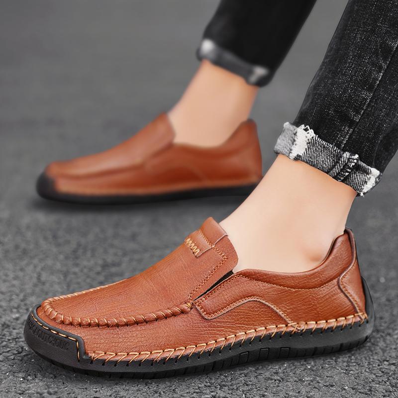 Модные мужские лоферы из натуральной кожи, нескользящие, для ходьбы, дышащие, уличные, слипоны, повседневная обувь для мужчин, для работы, офиса, вождения, кроссовки