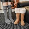 Two Women's Shoes, Snow Boots, Women's New Autumn and Winter Thick-soled Knee-length Boots, Warm Snow Cotton