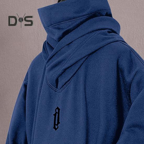 Мужская зимняя толстовка с капюшоном, высоким воротником, защитой шеи, пуловер с капюшоном, длинными рукавами, большим карманом, эластичными манжетами и подолом, свободный повседневный спортивный топ