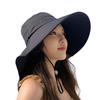 (One Size, Black) Women Sun Hat with Neck Flap Solid Breathable Wide Brim Beach Hat for Outdoor Hiking