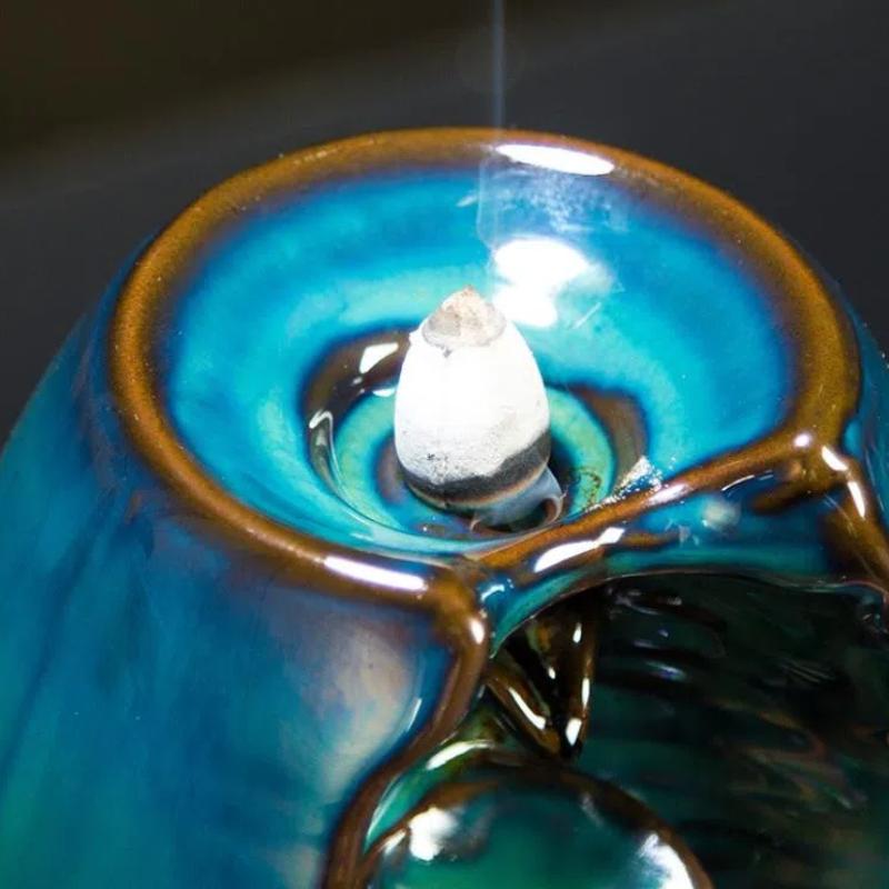 Подставка для благовоний «Горная река» – керамическая дымовая горелка и подставка для кадила