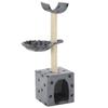 VidaXL Cat Tree and Scratching Post Sisal 105 Cm Paw Prints Grey