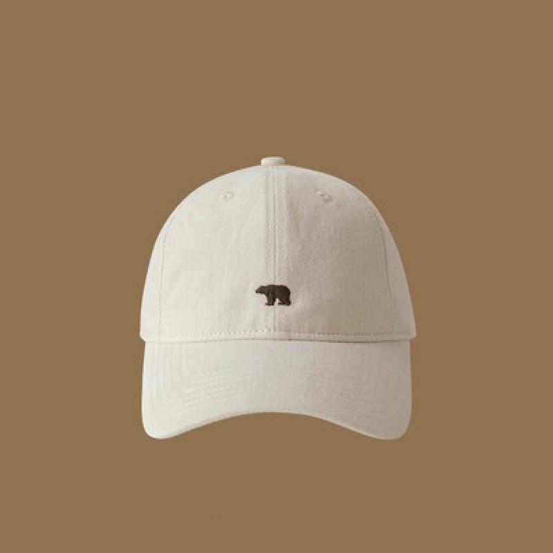 Baseball caps for men and women, polar bear embroidered duckbill caps, simple and versatile in autumn and winter