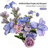 Assortment Purple Blue Lily Rose Blooms Modern Living Space Vase Fill Desktop Display Home Decors Artificial Flower Bouquet