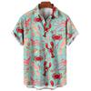 Men's Hawaiian Shirts 3D Print Fish Graphics Fashion Button Short Sleeve Lapel Streetwear Hawaiian Blouse Shirts for Men Summer